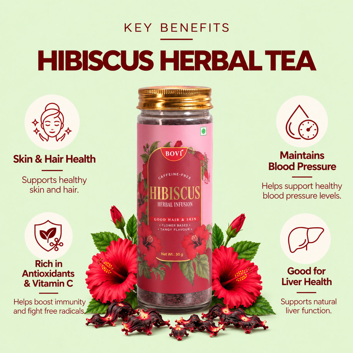 BOVI Hibiscus Loose Petal Tea