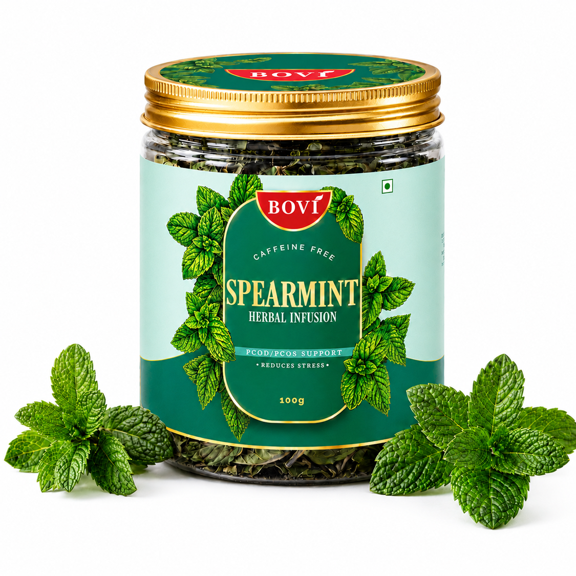 BOVI Spearmint Herbal Loose Leaf Tea, 100G