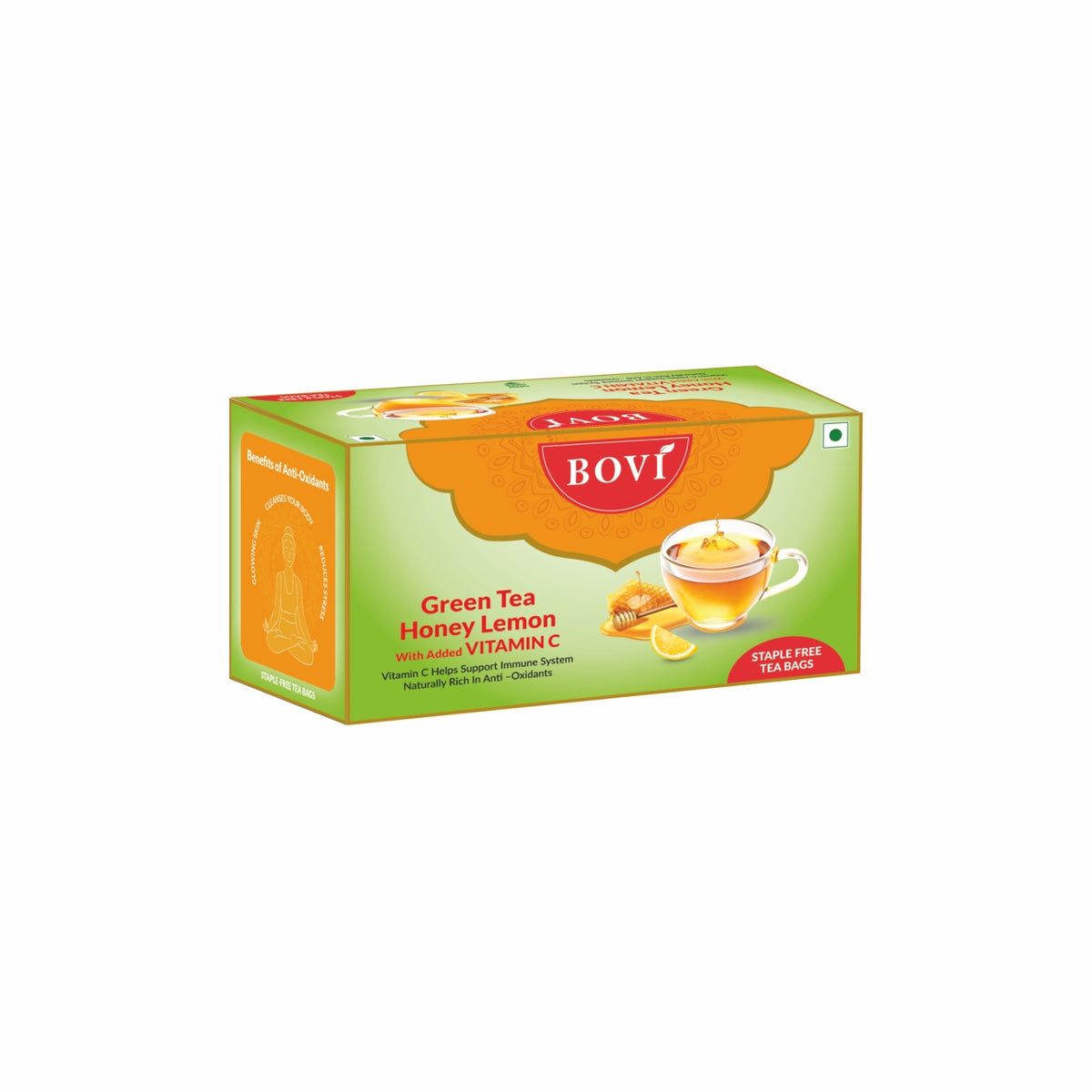 BOVI Honey Lemon Green Tea  25 Tea Bags
